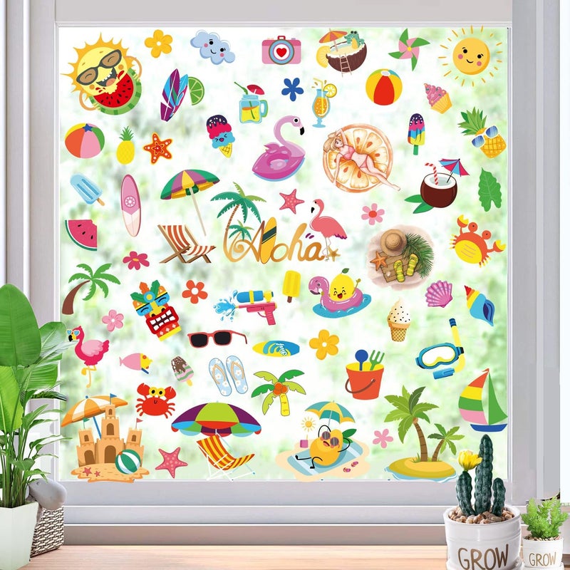 i-Beeboo Summer Decorations Window clings for Glass Windows Summer Window Stickers - Image 4